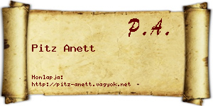 Pitz Anett névjegykártya